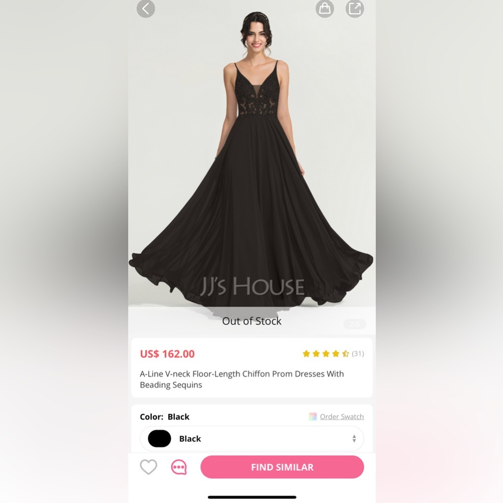 Black formal gown - size 20 - JJs house